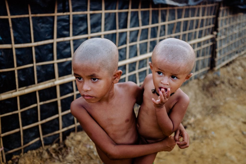 Rohingya-Kinder im Kutupalong-Flüchtlingscamp, Bangladesch, 2017.
